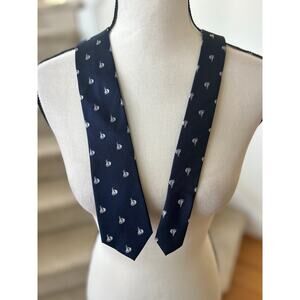 J.Crew Factory Navy Silk Sailboat Print Tie